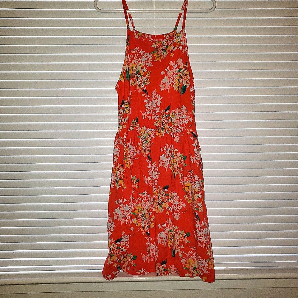 Orange floral Sun Dress Girls 8 M